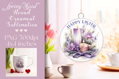 Easter Round Ornament Sublimation |PNG Product Image 1