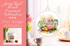 Easter Round Ornament Sublimation |PNG Product Image 1