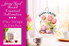Easter Round Ornament Sublimation |PNG Product Image 1