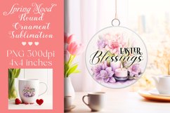 Easter Round Ornament Sublimation |PNG Product Image 1