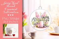 Easter Round Ornament Sublimation |PNG Product Image 1