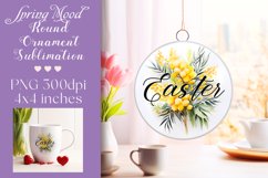 Easter Round Ornament Sublimation |PNG Product Image 1