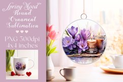 Easter Round Ornament Sublimation |PNG Product Image 1