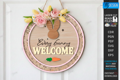 Easter Round Signs Laser Cut Bundle | Wall Spring Signs SVG Product Image 5