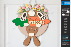 Easter Round Sign Laser Cut | Wall Spring Sign SVG Product Image 1