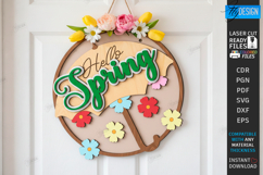 Easter Round Sign Laser Cut | Wall Spring Sign SVG Product Image 1