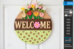 Easter Round Signs Laser Cut Bundle | Wall Spring Signs SVG Product Image 10