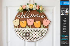 Easter Round Signs Laser Cut Bundle | Wall Spring Signs SVG Product Image 11