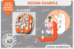 Easter Round Sign Laser Cut. Spring Round Sign SVG Product Image 2