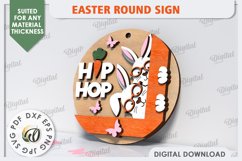Easter Round Sign Laser Cut. Spring Round Sign SVG Product Image 1