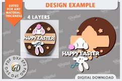 Spring Round Sign SVG. Easter Round Sign Laser Cut Product Image 2