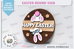 Spring Round Sign SVG. Easter Round Sign Laser Cut Product Image 1
