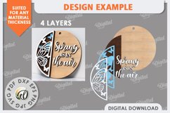 Easter Round Sign Laser Cut. Spring Round Sign SVG Product Image 2