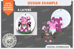 Easter Round Sign Laser Cut. Spring Round Sign SVG Product Image 2
