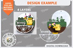 Spring Round Sign SVG. Easter Round Sign Laser Cut Product Image 2