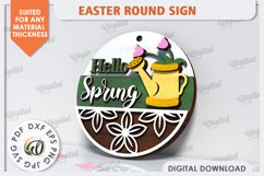 Spring Round Sign SVG. Easter Round Sign Laser Cut Product Image 1