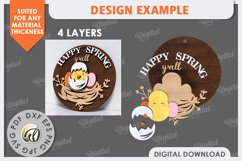 Spring Round Sign SVG. Easter Round Sign Laser Cut Product Image 2