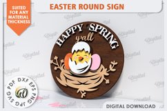 Spring Round Sign SVG. Easter Round Sign Laser Cut Product Image 1