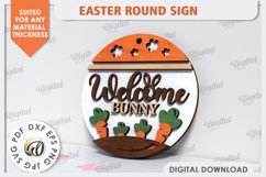 Spring Round Sign SVG. Easter Round Sign Laser Cut Product Image 1