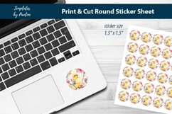 Easter Chick Print and Cut Sticker Sheet, Digital Sticker Product Image 2