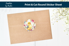 Easter Chick Print and Cut Sticker Sheet, Digital Sticker Product Image 3