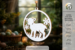 Easter Round Sign Laser Cut. Easter Wall Decor SVG Product Image 1