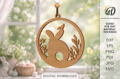 Easter Round Sign Laser Cut. Easter Wall Decor SVG Product Image 1