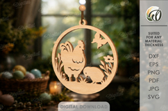 Easter Round Signs Bundle Laser Cut. Wall Decor SVG Product Image 9