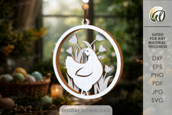 Easter Round Wall Ornament Laser Cut. Wall Decor SVG Product Image 1
