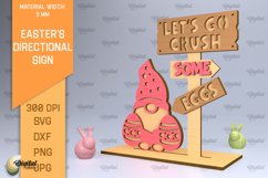 Easter&#039;s Directional Sign SVG. 3D Sign Laser Cut Product Image 1