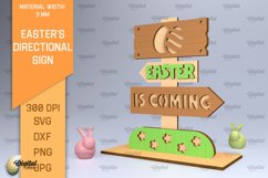 Easter&#039;s Directional Sign SVG. 3D Sign Laser Cut Product Image 1