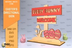Easter&#039;s Directional Sign SVG. 3D Sign Laser Cut Product Image 1
