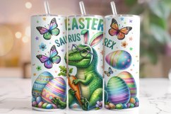 Easter Saurus Rex Tumbler Wrap, Easter Dinosaur Tumbler Wrap Product Image 1