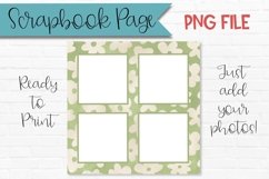 Easter Scrapbook Page Green Floral Pattern Photo Frame