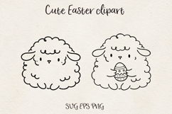 Cute Easter Sheep Clipart SVG PNG EPS Lamb Easter Egg Spring Product Image 1