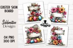 Easter Sign Board Clipart Product Image 1