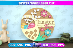 Easter Round Sign | Happy Easter | Easter Design |Home Décor Product Image 1