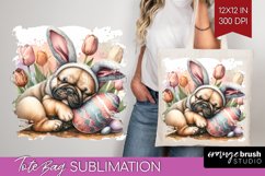 Easter Dog Tote Bag - Cute Puppy Tote Bag PNG Sublimation Product Image 1