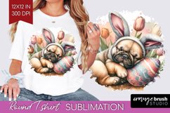 Easter Dog Round Tshirt Background - Cute Puppy PNG Product Image 1