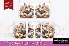 Easter Dog Mug Wrap - Cute Puppy Mug PNG Sublimation Product Image 1
