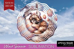 Easter Dog Wind Spinner Sublimation PNG - Cute Puppy Round Product Image 1