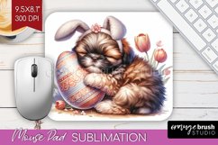 Easter Dog Mouse Pad Sublimation - Cute Puppy Mousepad PNG Product Image 1