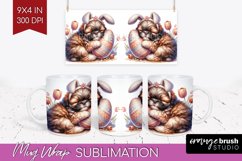 Easter Dog Mug Wrap - Cute Puppy Mug PNG Sublimation Product Image 1