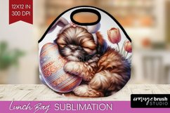 Easter Dog Lunch Bag - Cute Puppy Lunch Bug PNG Sublimation Product Image 1