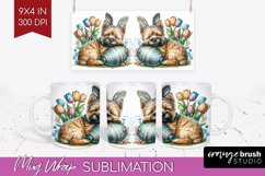 Easter Dog Mug Wrap - Cute Puppy Mug PNG Sublimation Product Image 1