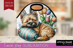 Easter Dog Lunch Bag - Cute Puppy Lunch Bug PNG Sublimation Product Image 1