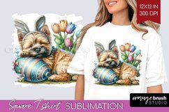 Easter Dog Square Tshirt Background - Cute Puppy PNG Product Image 1