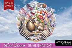 Easter Dog Wind Spinner Sublimation PNG - Cute Puppy Round Product Image 1