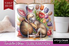 Easter Dog Tumbler Wrap - Cute Puppy Tumbler PNG Sublimation Product Image 1