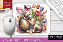 Easter Dog Mouse Pad Sublimation - Cute Puppy Mousepad PNG Product Image 1